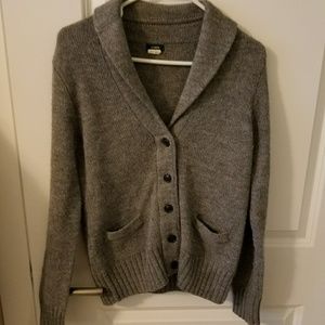 J. Crew grey shawl collar sweater